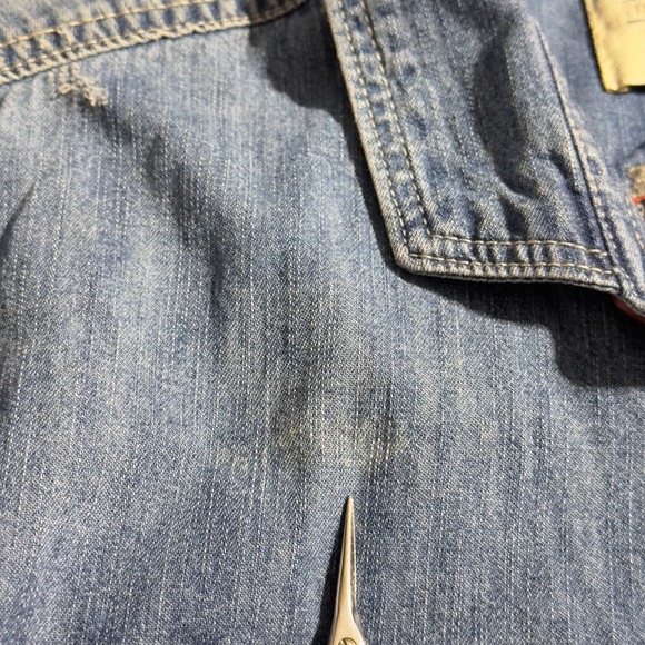 Bershka Denim Vest Embroidered Regular Fit‎ Size Large Western Style - Picture 10 of 11